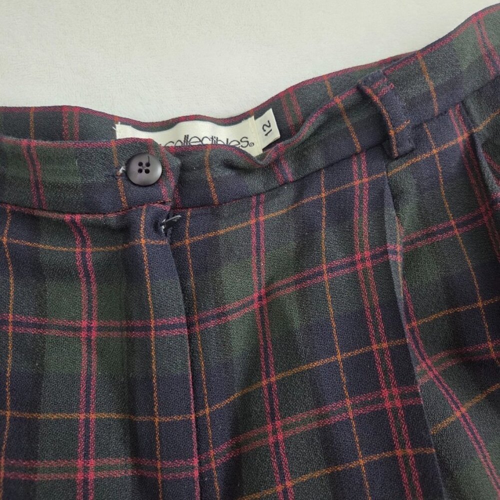 Vtg Wool Plaid Pants Size 12 Old Money Heritage Preppy‎ Straight Leg High Waist - Picture 9 of 13